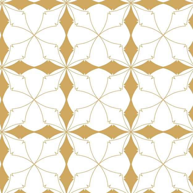 Patrón geométrico abstracto con cruces rayas líneas fondo sin costuras ornamento blanco y dorado