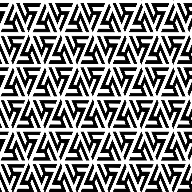 Patrón geométrico abstracto con cruces rayas líneas fondo sin costuras ornamento blanco y negro