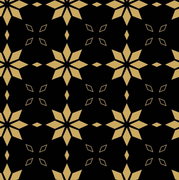 Patrón geométrico abstracto con cruces rayas líneas fondo sin costuras ornamento negro y dorado