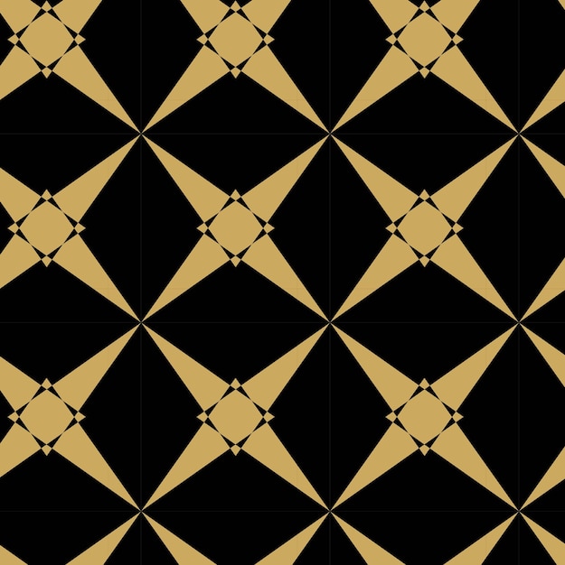 Patrón geométrico abstracto con cruces rayas líneas fondo sin costuras ornamento negro y dorado