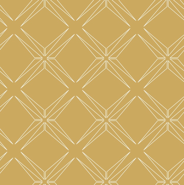 Patrón geométrico abstracto con cruces rayas líneas fondo vectorial sin costuras blanco y dorado