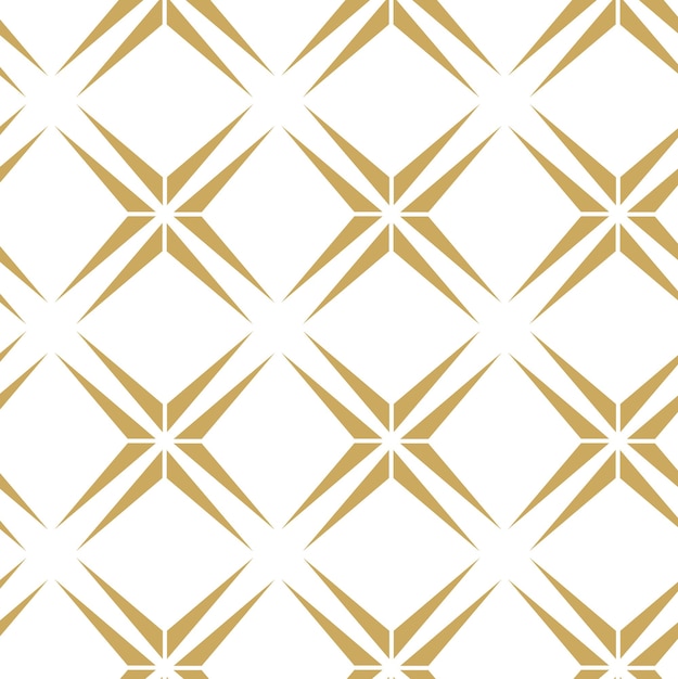 Patrón geométrico abstracto con cruces rayas líneas fondo vectorial sin costuras blanco y dorado