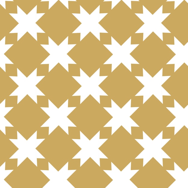 Patrón geométrico abstracto con cruces rayas líneas fondo vectorial sin costuras blanco y dorado