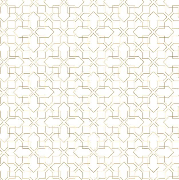 Patrón geométrico abstracto con cruces rayas líneas fondo vectorial sin costuras blanco y dorado