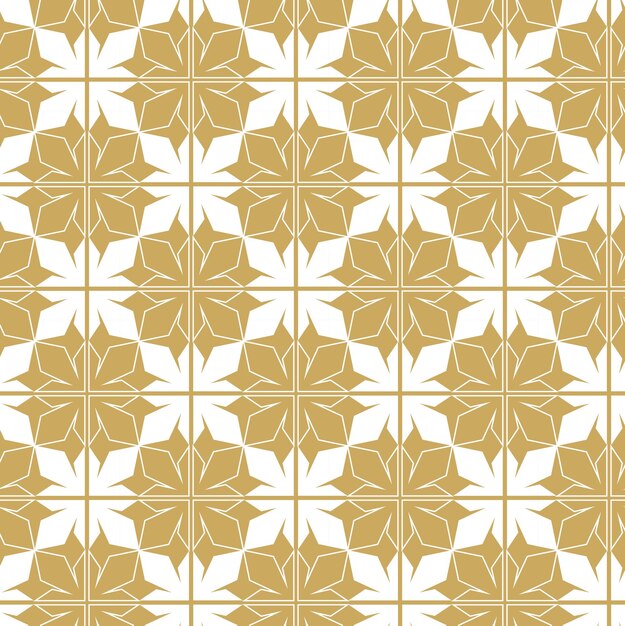 Patrón geométrico abstracto con cruces rayas líneas fondo vectorial sin costuras ornamento blanco y dorado diseño gráfico reticulado moderno