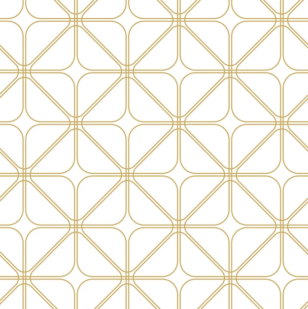 Patrón geométrico abstracto con cruces rayas líneas fondo vectorial sin costuras ornamento blanco y dorado diseño gráfico reticulado moderno