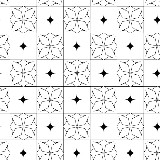 Patrón geométrico abstracto con cruces rayas líneas fondo vectorial sin costuras ornamento blanco y negro diseño gráfico reticulado moderno
