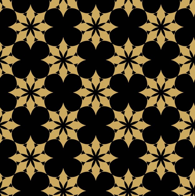 Patrón geométrico abstracto con cruces rayas líneas fondo vectorial sin costuras ornamento negro y dorado diseño gráfico reticulado moderno