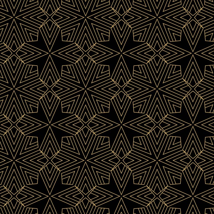 Vector patrón geométrico abstracto con cruces rayas líneas fondo vectorial sin costuras ornamento negro y dorado diseño gráfico reticulado moderno