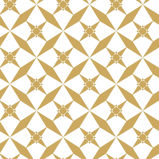 Patrón geométrico abstracto con cuadrados cruces rayas líneas fondo vectorial sin costuras ornamento blanco y dorado diseño gráfico reticulado moderno