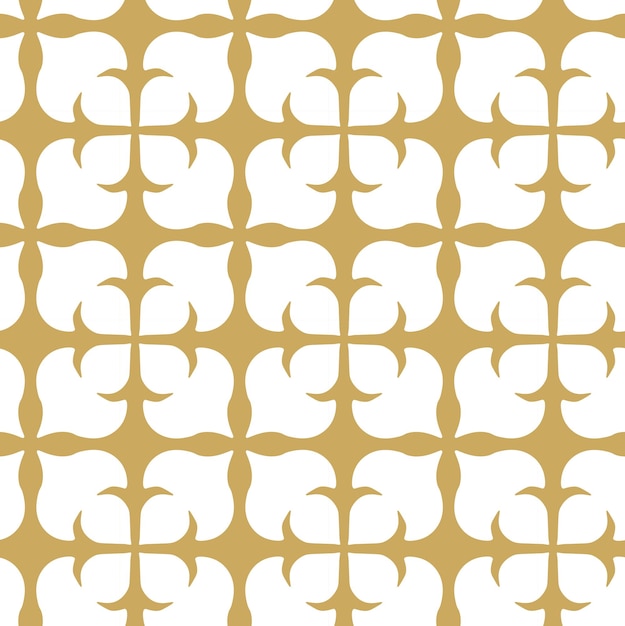 Patrón geométrico abstracto con cuadrados cruces rayas líneas fondo vectorial sin costuras ornamento blanco y dorado diseño gráfico reticulado moderno