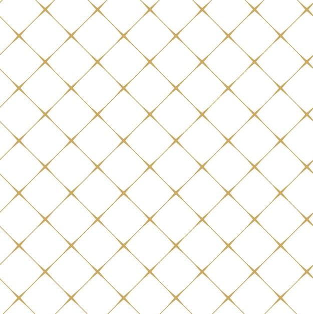 Patrón geométrico abstracto con cuadrados cruces rayas líneas fondo vectorial sin costuras ornamento blanco y dorado diseño gráfico reticulado moderno