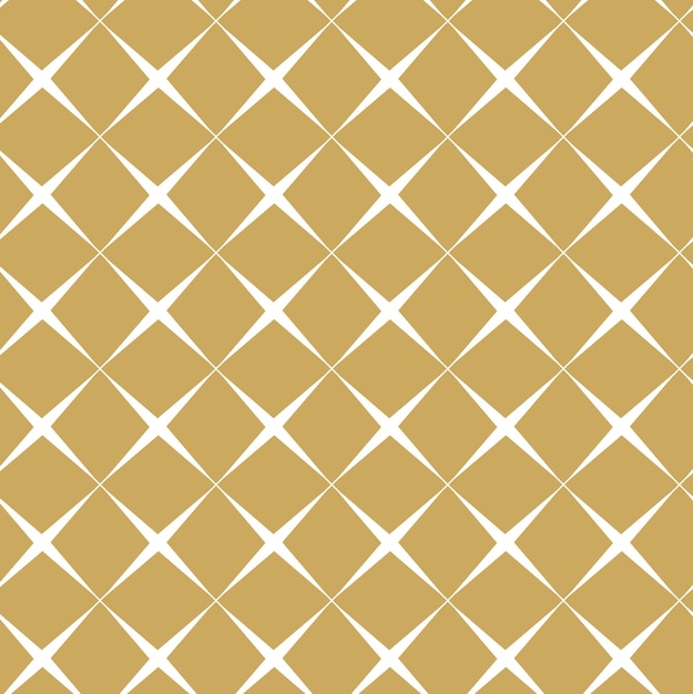 Patrón geométrico abstracto con cuadrados cruces rayas líneas fondo vectorial sin costuras ornamento blanco y dorado diseño gráfico reticulado moderno