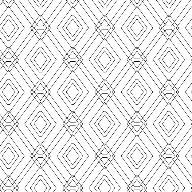 Patrón geométrico abstracto con cuadrados cruces rayas líneas fondo vectorial sin costuras ornamento blanco y negro diseño gráfico reticulado moderno