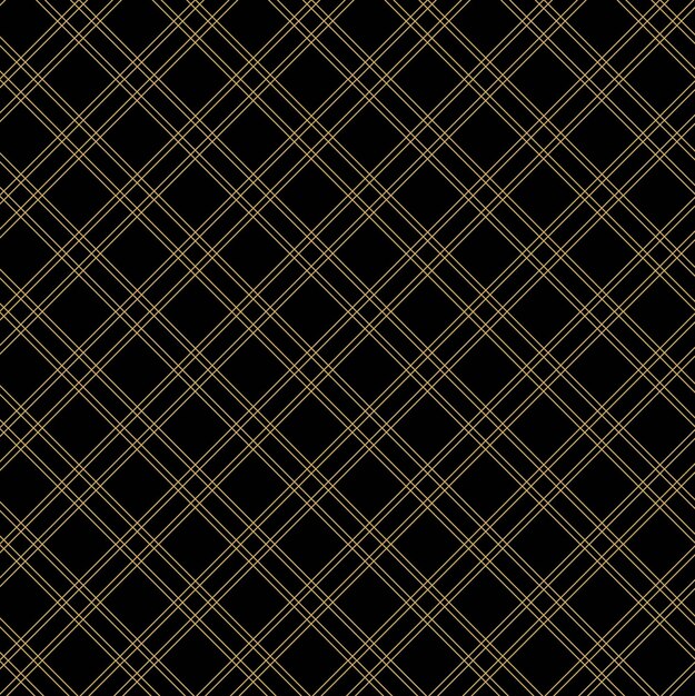Patrón geométrico abstracto con cuadrados cruces rayas líneas fondo vectorial sin costuras ornamento negro y dorado diseño gráfico reticulado moderno