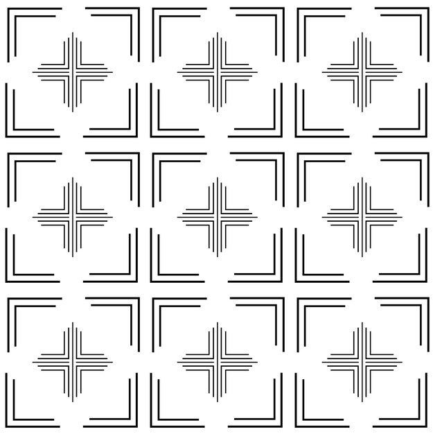 Patrón geométrico abstracto con cuadrados cruces rayas líneas fondo vectorial sin costuras