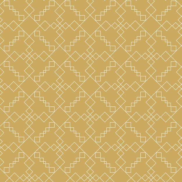 Patrón geométrico abstracto con cuadrados rayas líneas fondo sin costuras ornamento blanco y dorado