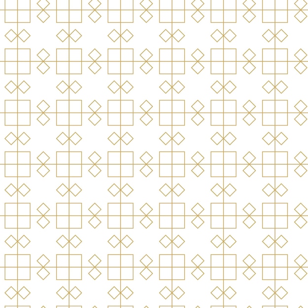 Patrón geométrico abstracto con cuadrados rayas líneas fondo sin costuras ornamento blanco y dorado