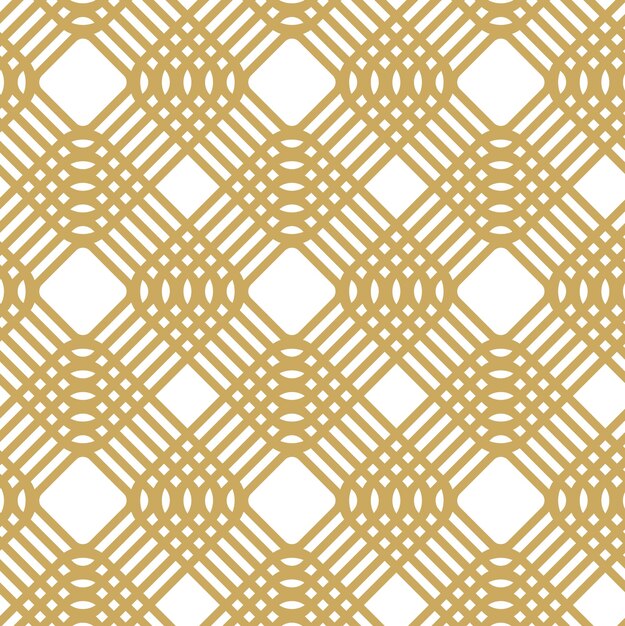 Patrón geométrico abstracto con cuadrados rayas líneas fondo sin costuras ornamento blanco y dorado