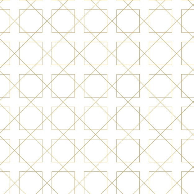 Patrón geométrico abstracto con cuadrados rayas líneas fondo sin costuras ornamento blanco y dorado