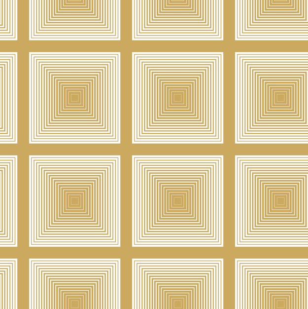 Patrón geométrico abstracto con cuadrados rayas líneas fondo sin costuras ornamento blanco y dorado