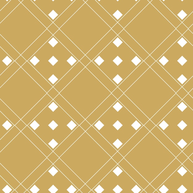 Patrón geométrico abstracto con cuadrados rayas líneas fondo sin costuras ornamento blanco y dorado