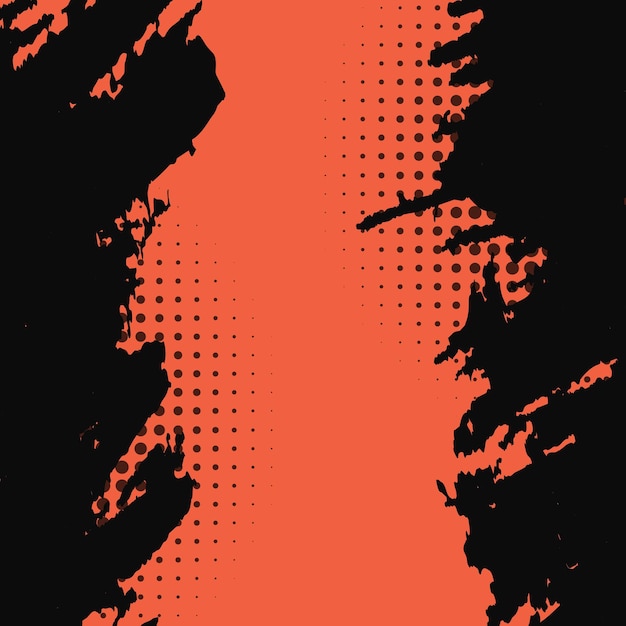 Patrón geométrico abstracto con diseño plano grunge en estilo de color naranja y negro