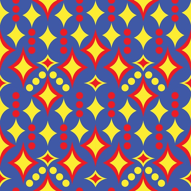 Patrón geométrico abstracto sin fisuras. Forma patrón rojo azul amarillo color fondo estilo vintage.