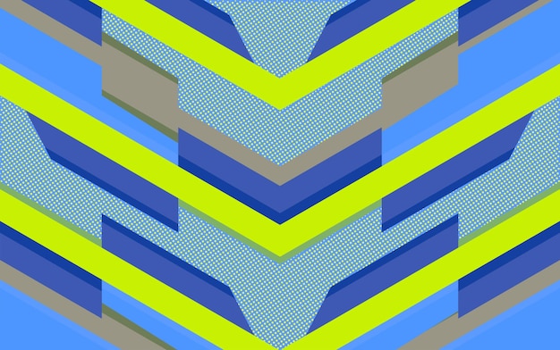 Patrón geométrico abstracto con formas azules, verdes y amarillas