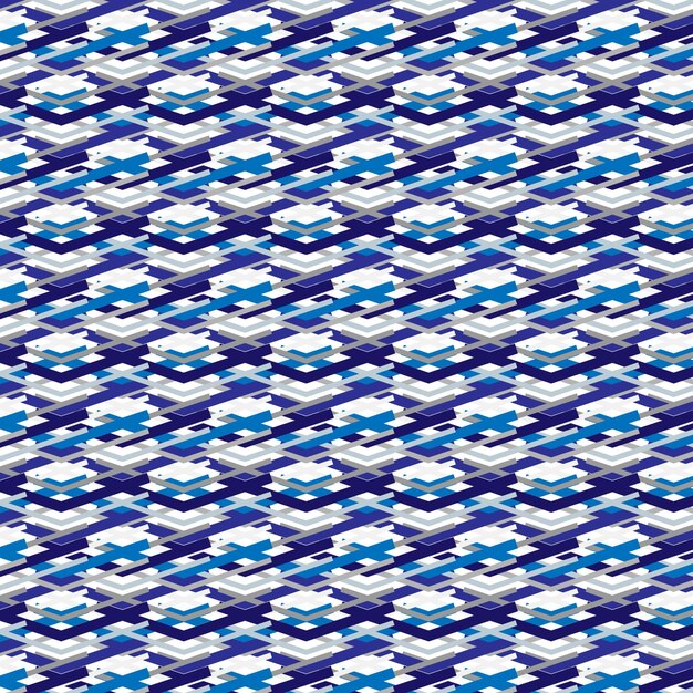 Patrón geométrico abstracto con formas de rombo azul y gris