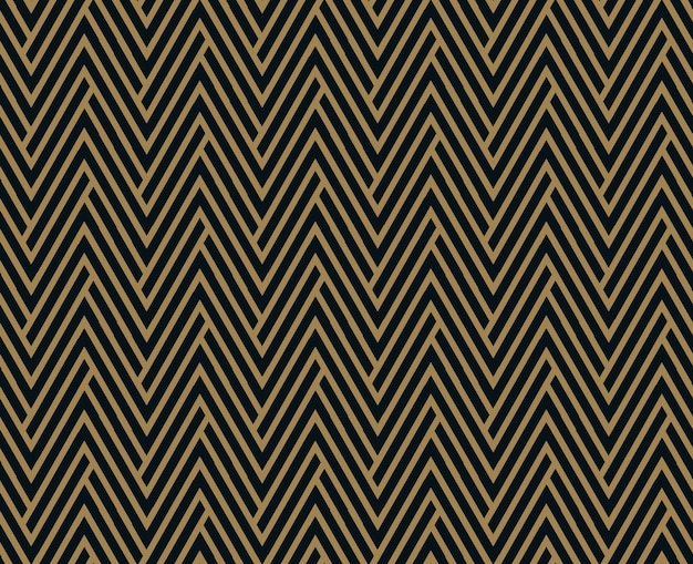 Patrón geométrico abstracto con líneas Un fondo vectorial sin costuras Textura azul negra y dorada