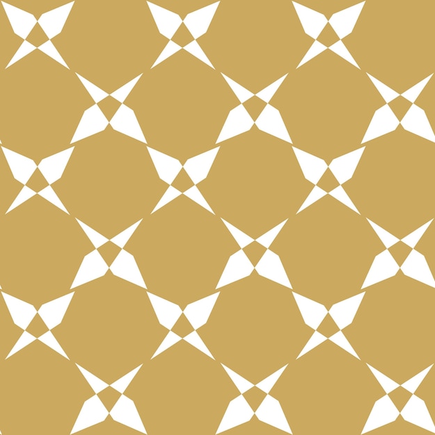 Patrón geométrico abstracto con líneas de rayas Fondo sin costuras Ornamento floral blanco y dorado