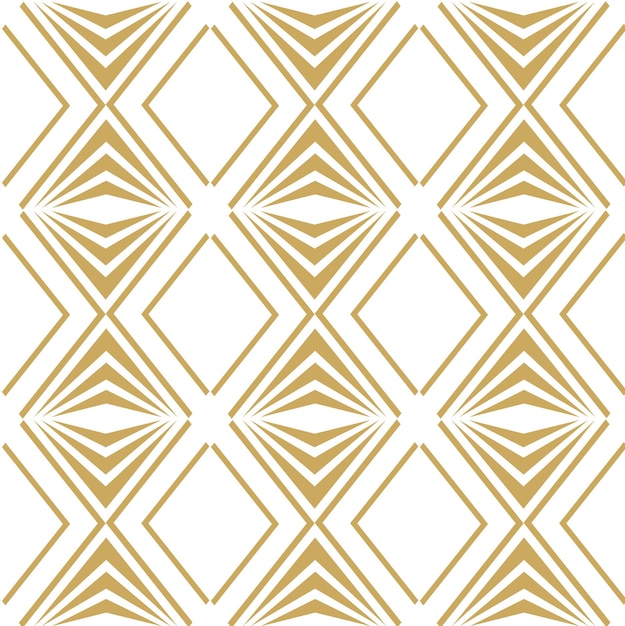 Patrón geométrico abstracto con líneas de rayas Fondo vectorial sin costuras Ornamento blanco y dorado