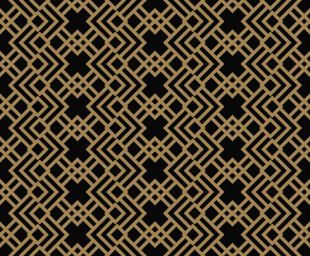 Patrón geométrico abstracto con líneas rombos Un fondo de vector transparente textura negra y dorada
