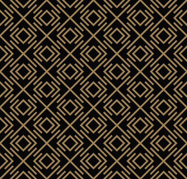 Patrón geométrico abstracto con líneas rombos Un fondo de vector transparente textura negra y dorada