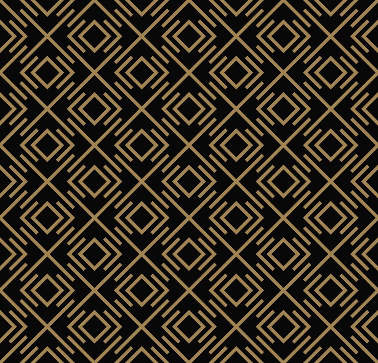 Vector patrón geométrico abstracto con líneas rombos un fondo de vector transparente textura negra y dorada