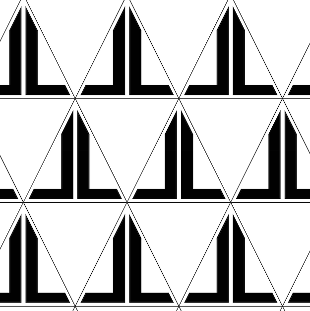 Patrón geométrico abstracto con líneas triangulares y rayas en fondo blanco Un fondo sin costuras
