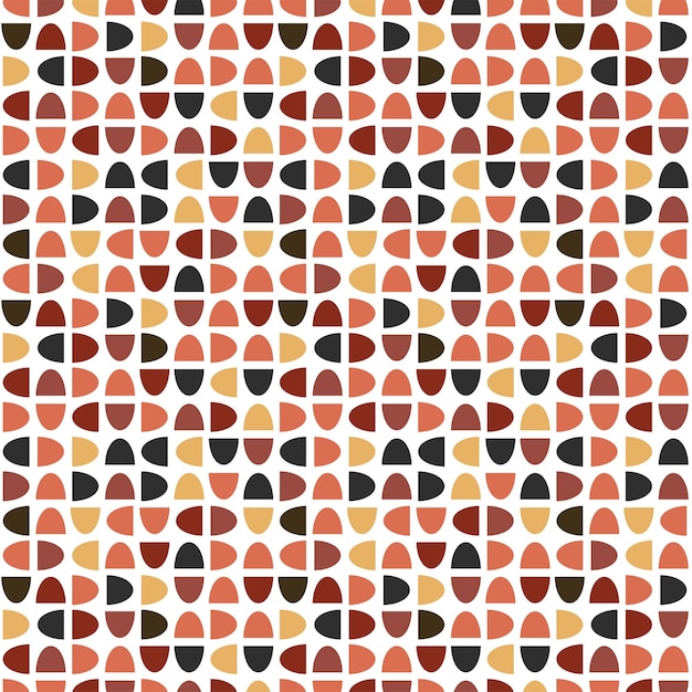 Patrón geométrico abstracto moderno sin costuras con semicírculos y círculos en estilo escandinavo retro Patrón de geometría colorido brillante