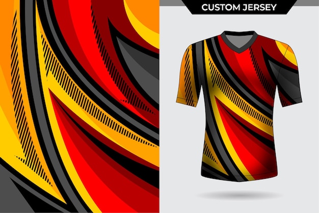 Vector patrón geométrico abstracto rojo y amarillo para camiseta deportiva