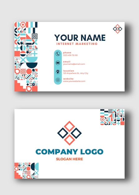 patrón geométrico abstracto tarjeta de visita plantilla de diseño de tarjeta de nombre