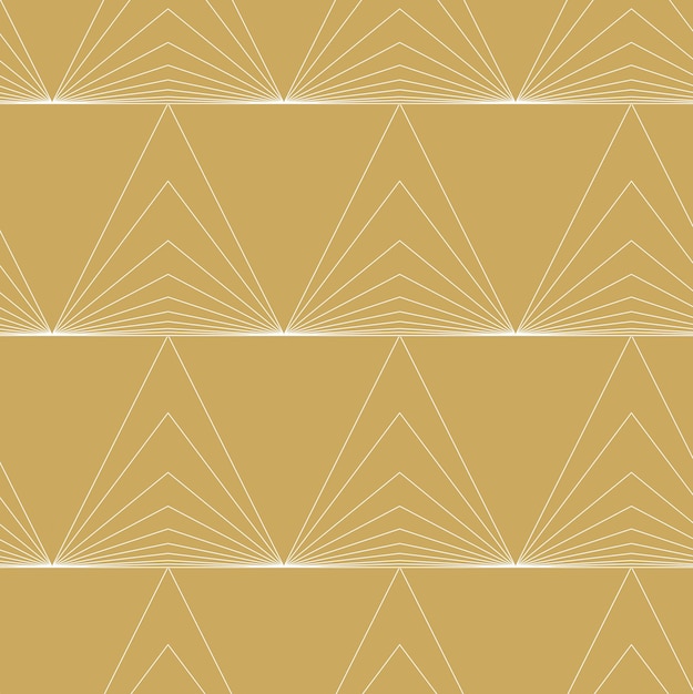Patrón geométrico abstracto con triángulo y líneas en fondo dorado Un fondo vectorial sin costuras Patrón gráfico moderno Patrón blanco y dorado