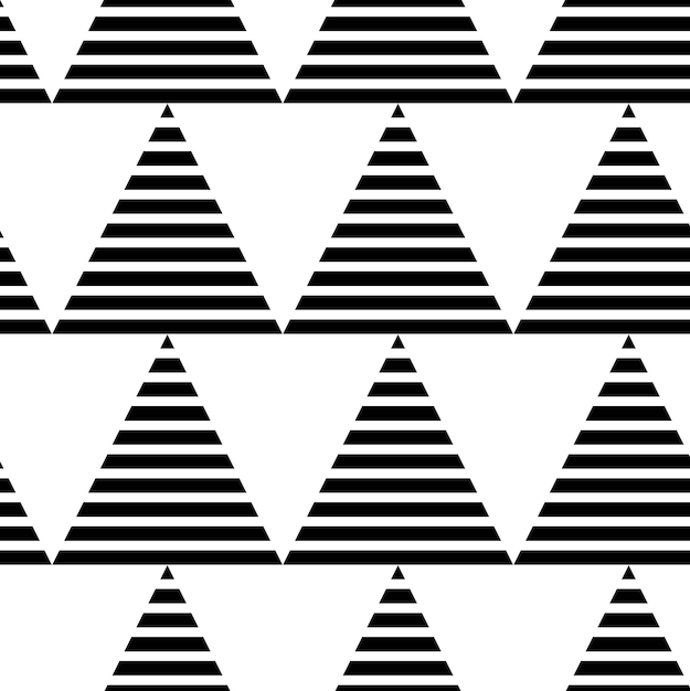 Patrón geométrico abstracto con triángulo y rayas en fondo blanco Un fondo vectorial sin costuras Patrón gráfico moderno Patrón blanco y negro