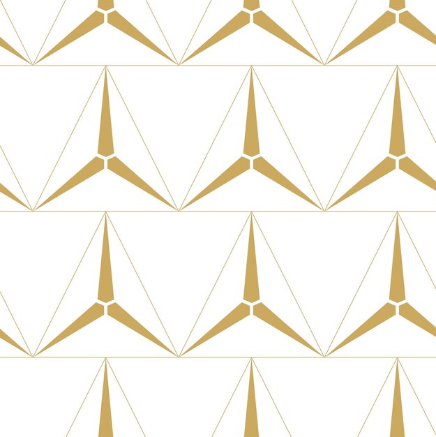 Patrón geométrico abstracto con triángulo sobre fondo blanco Un fondo vectorial sin costuras Patrón gráfico moderno Patrón blanco y dorado