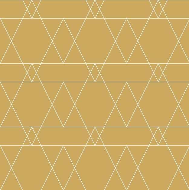 Patrón geométrico abstracto con triángulos rayas líneas fondo vectorial sin costuras ornamento blanco y dorado diseño gráfico reticulado moderno