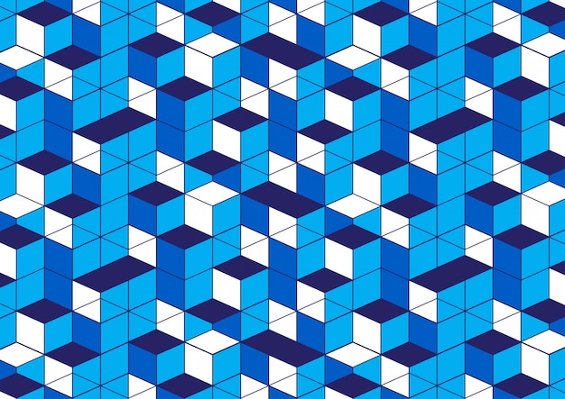 Patrón geométrico azul fondo blanco