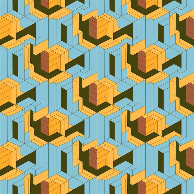 un patrón geométrico azul con formas geométricas en un vector de fondo azul
