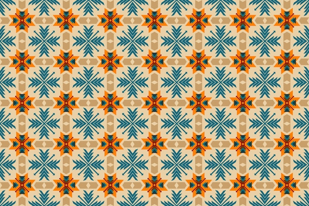 Patrón geométrico de azulejos florales