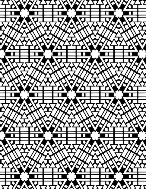 Patrón geométrico en blanco y negro Art Deco