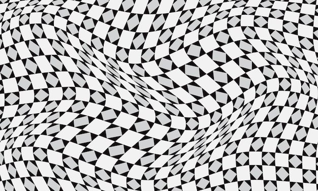 un patrón geométrico en blanco y negro con un fondo blanco