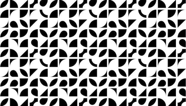 Patrón geométrico en blanco y negro Fondo vectorial sin costuras